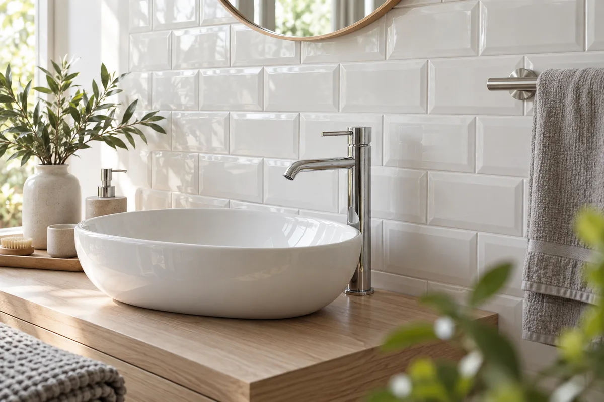 Carrelage adhésif salle de bain : pose, tenue et limites