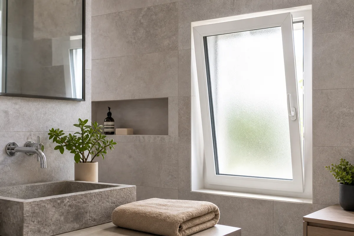 Fenêtre salle de bain : vitrage, matériaux et intimité